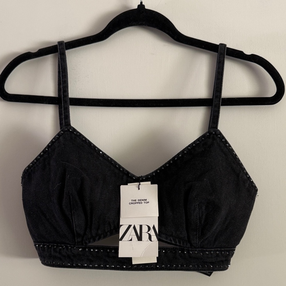 Zara Black Studded Bralette